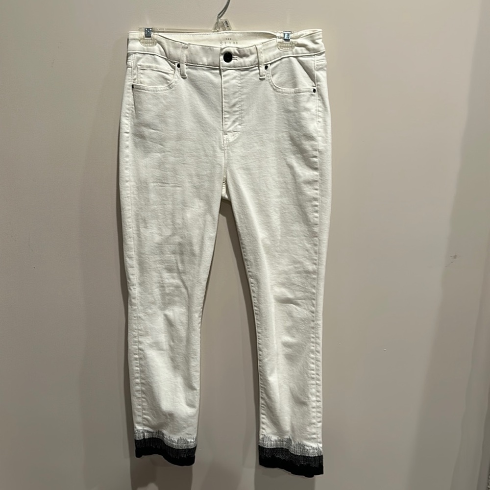 WHBM cropped white jeans